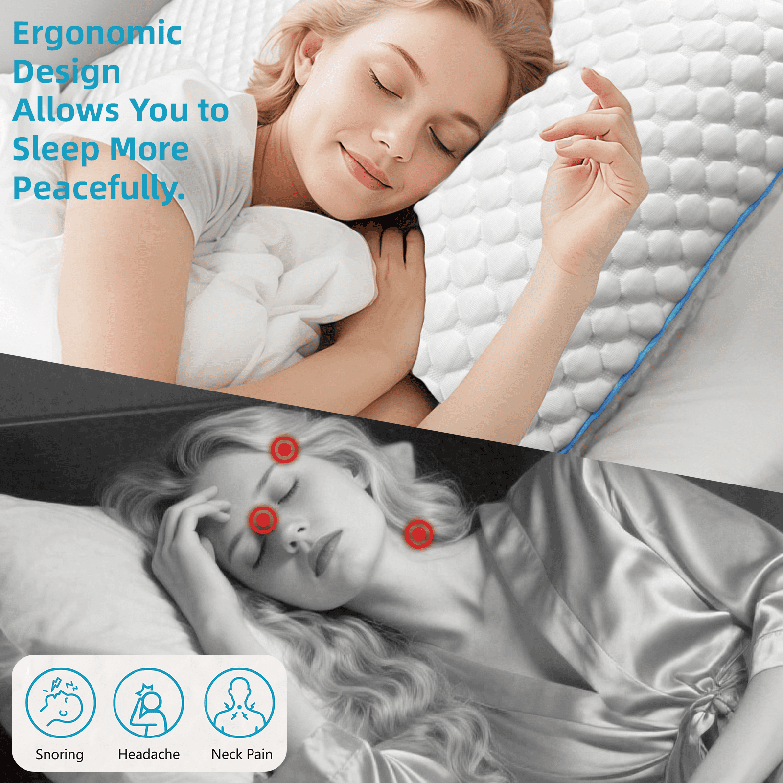 COOKEY Cooling Gel Memory Foam Pillow for Sleeping, Firm Bed Pillow with Washable Cover, for Side, Back and Stomach Sleepers,Standard Size 16" x 24"