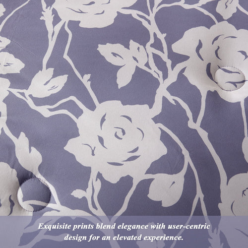 Bedtreat Twin Comforter Sets,5-Pieces Reversible Bedding Sets,Bed in a Bag with Comforter,Flat Sheet and Fitted Sheet,Pillowcase & Sham,Shangri-La,Lavender Icing