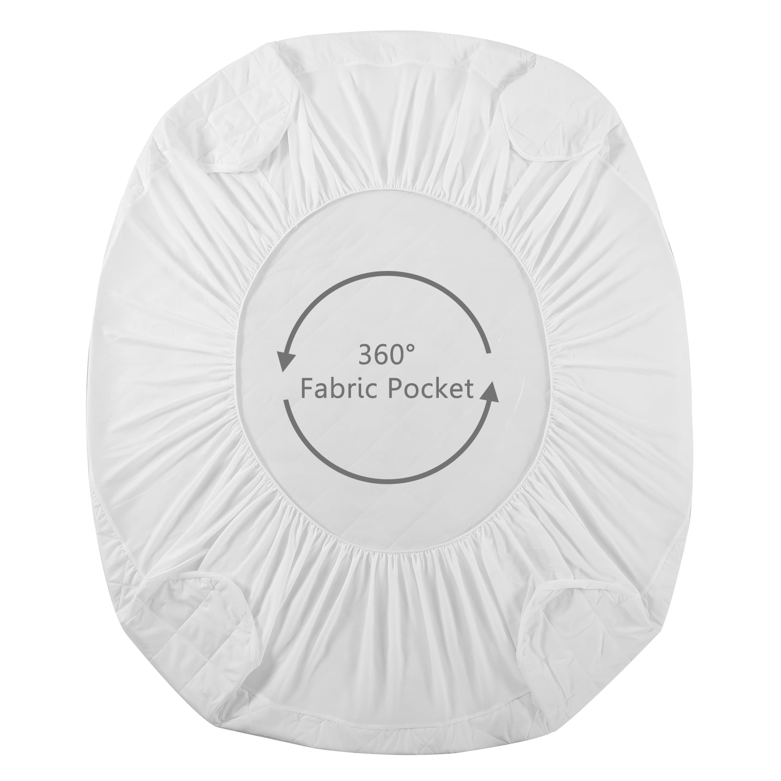 JPHOME Queen Size Quilted Fitted Mattress Pad Cover, 100% Waterproof Mattress Protector, Deep Pocket Fitted 8" - 21", Breathable & Noiseless, Soft and Comfortable (60" x 80", White)