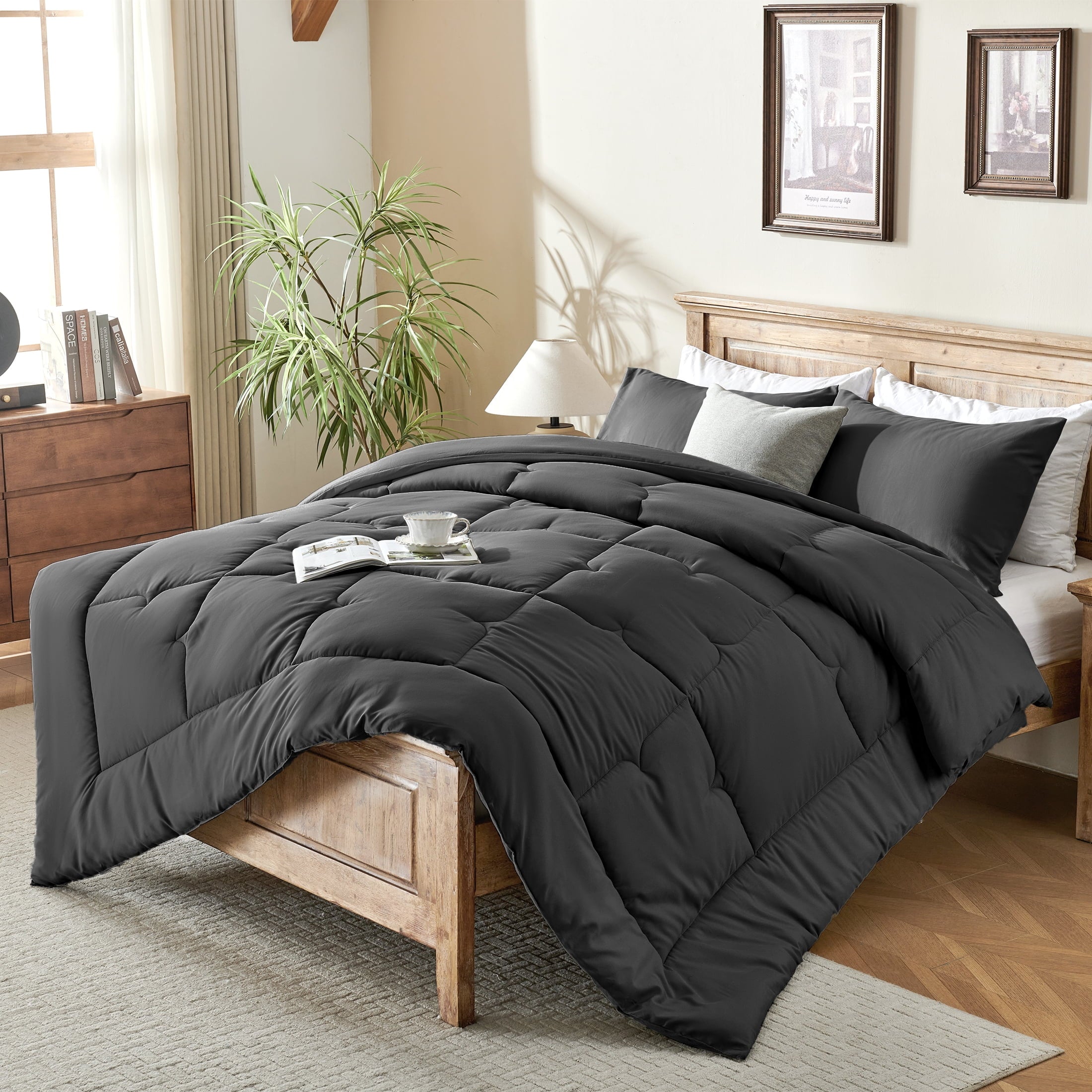 CIVETET 3-Piece Queen Comforter Set - All-Season Down Alternative Bedding Bundle with 2 Pillow Shams, Premium Soft Bedding Set Machine Washable