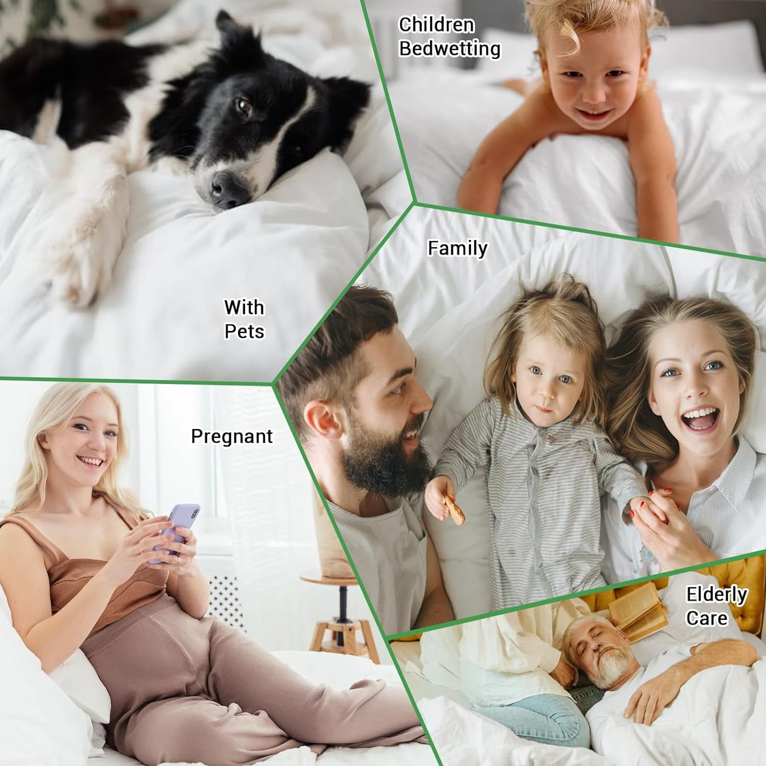 Gogreen Waterproof Mattress Protector Bed Bug Mattress Cover Queen Size Bed, Cooling Queen Bed Mattress Protector, Plastic Queen Size Mattress Covers with Deep Pocket Fitted 6"-16" (Bamboo,White)