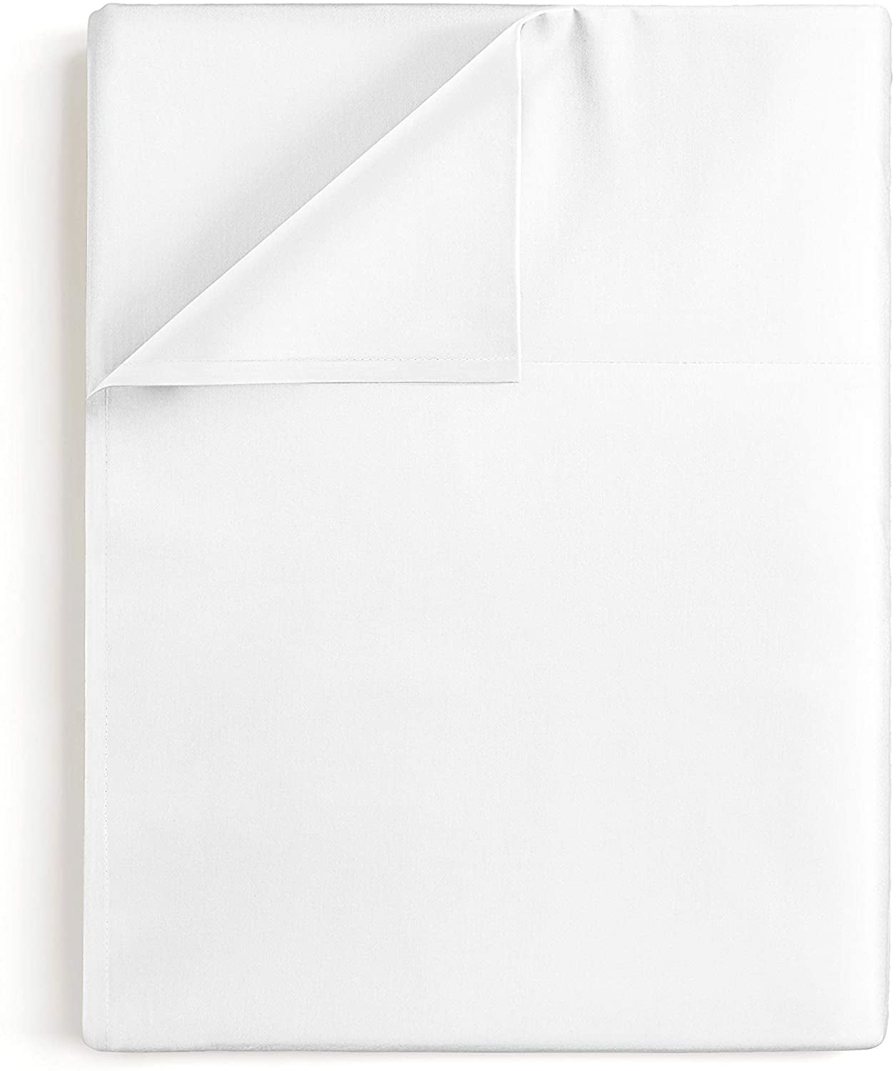 CGK Linens Hotel Luxury Single Flat Sheet Only - Queen Size Extra Soft, Comfy & Breathable Top Sheet, White