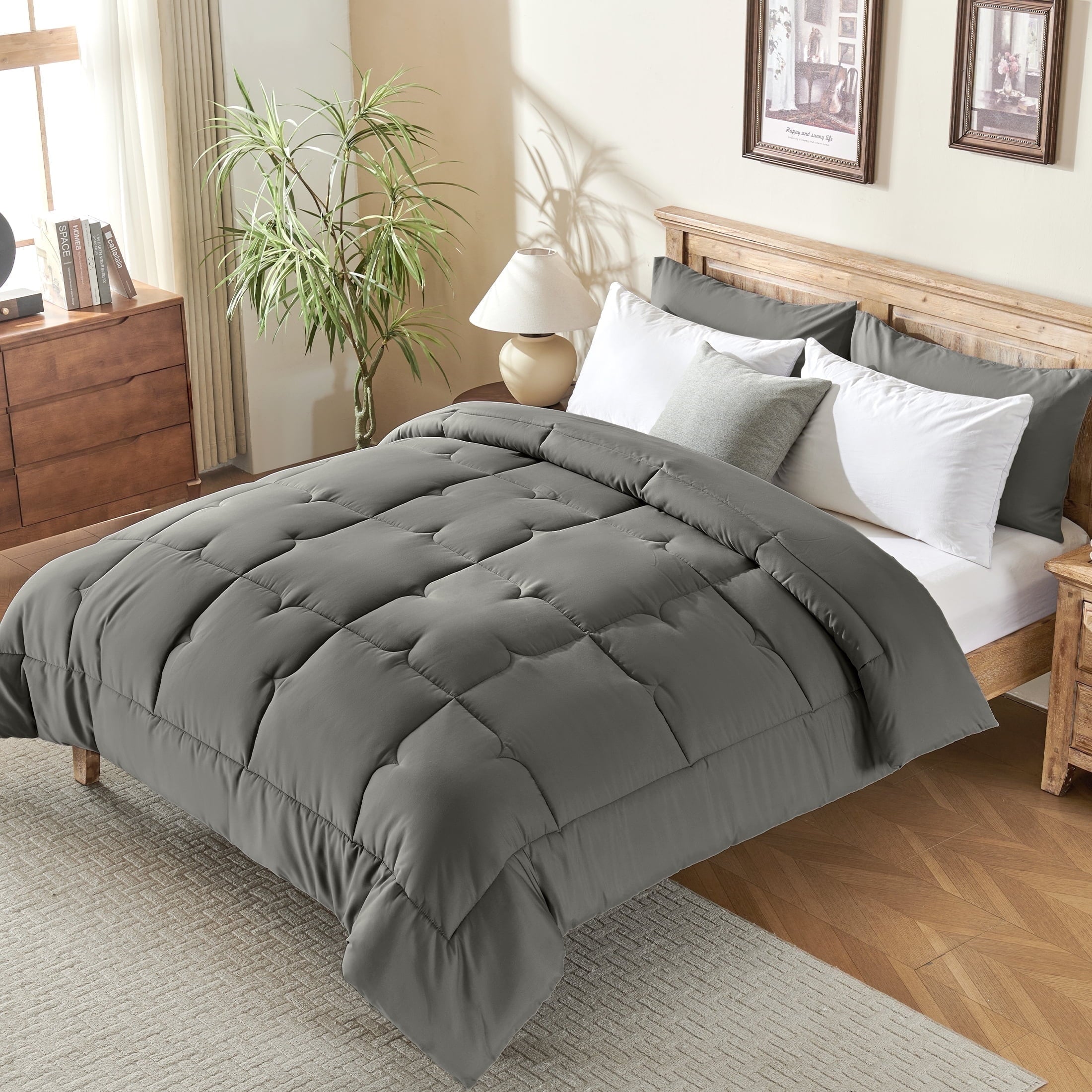 CIVETET 3-Piece Queen Comforter Set - All-Season Down Alternative Bedding Bundle with 2 Pillow Shams, Premium Soft Bedding Set Machine Washable