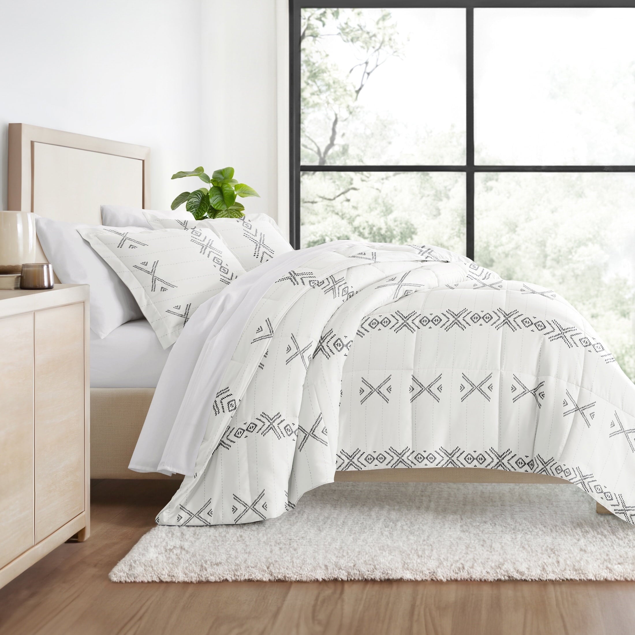 All Season Ultra Soft Comforter Set Down-Alternative Bedding in Southwestern Stitch for Twin/Twin XL Size by Comfort Canopy
