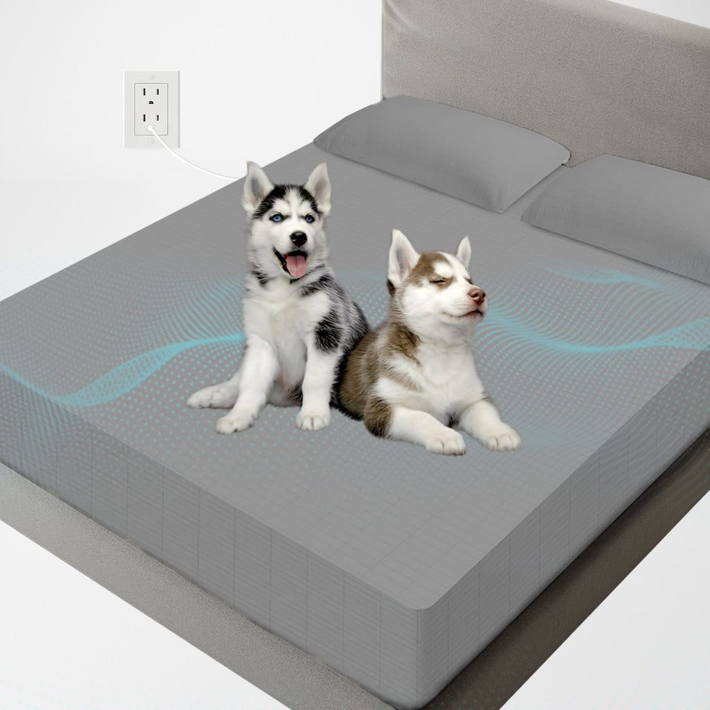 Grounding Sheets King Size 90% Organic Cotton 10% Pure Silver Fiber Grounding Sheet Earth Connected Bedding with Grounding Cord Twin 76x80x13in