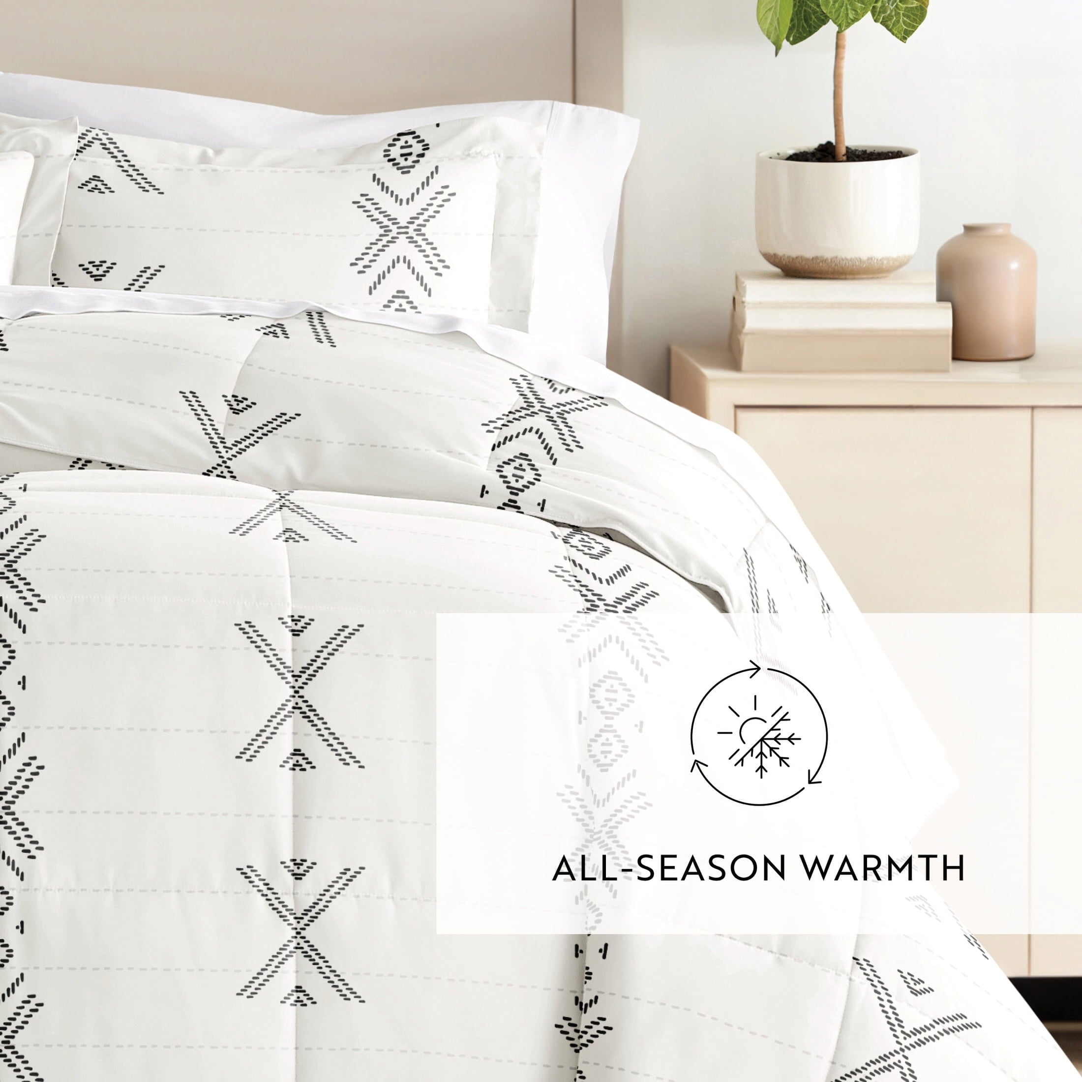 All Season Ultra Soft Comforter Set Down-Alternative Bedding in Southwestern Stitch for Twin/Twin XL Size by Comfort Canopy